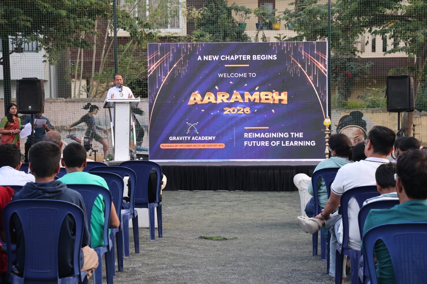 Founder Ankush Koul addressing the Aarambh 2026 event